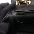 Chanel Shoulder Bag Maxi Quilted 30 Single Flap Black Lambskin Chain