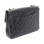 Chanel Shoulder Bag Maxi Quilted 30 Single Flap Black Lambskin Chain