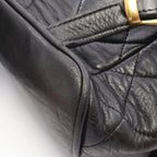 Chanel Backpack Quilted Turnlock Chain Black Lambskin Double