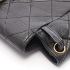 Chanel Backpack Quilted Turnlock Chain Black Lambskin Double