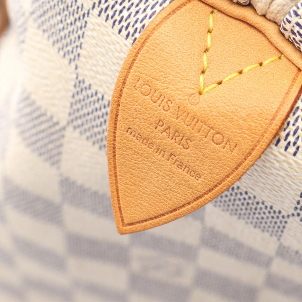 Louis Vuitton Handbag Speedy 30 Damier Azur Canvas Leather