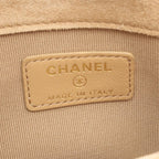 Chanel Shoulder Bag Quilted Phone Case Black Camel Lambskin Suede Chain Wallet