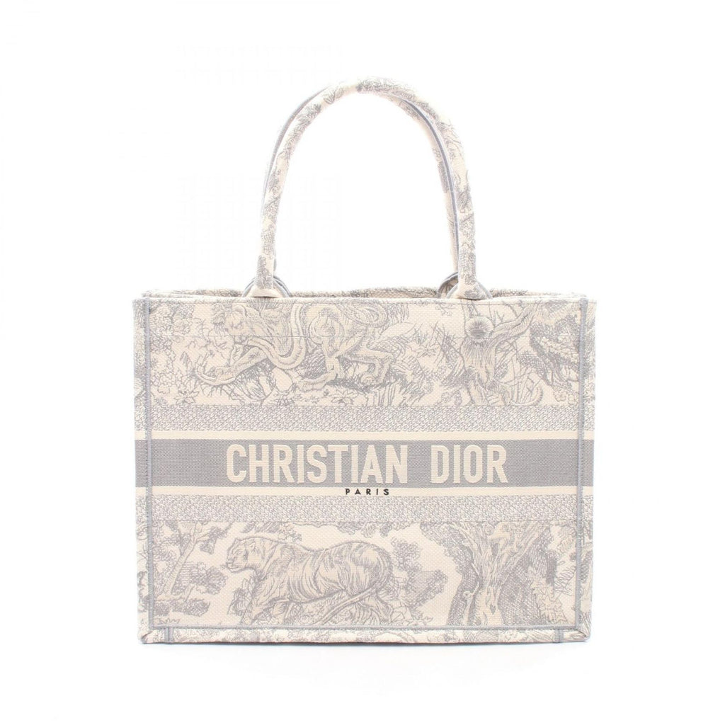 Dior Tote Bag Book Gray Canvas