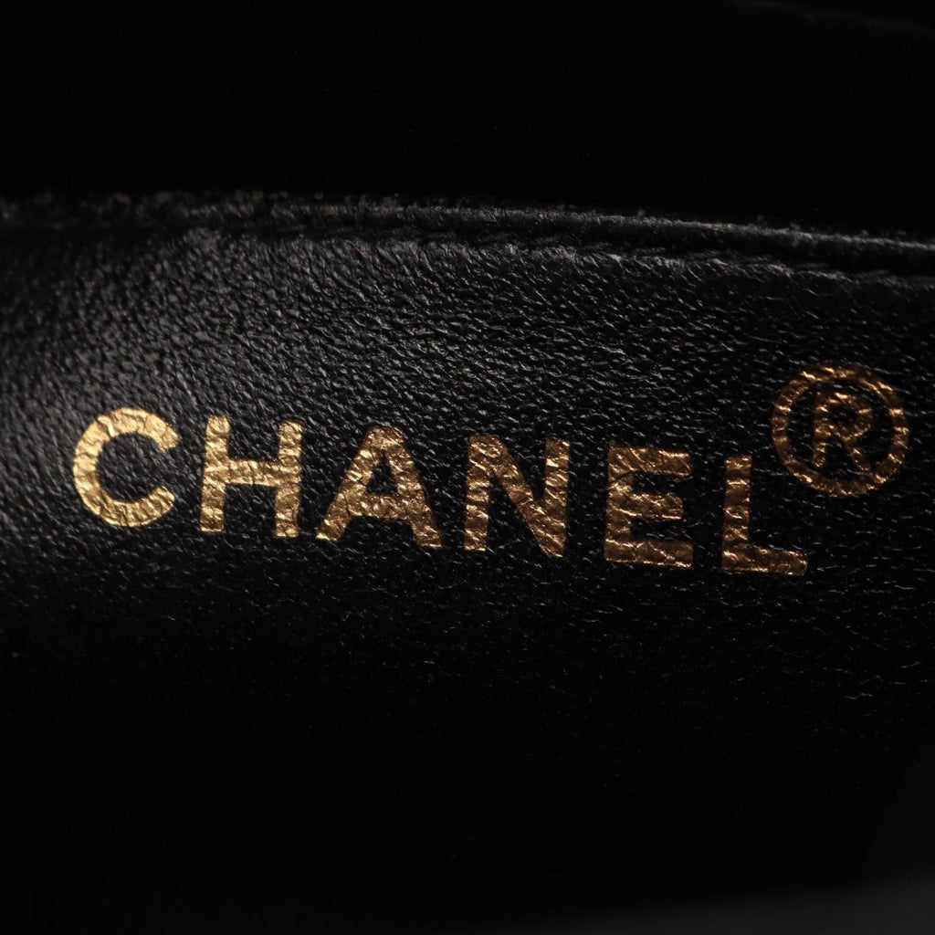 Chanel Shoulder Bag Quilted Single Flap Plastic Chain Black Caviar