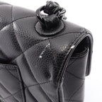 Chanel Shoulder Bag Quilted Single Flap Plastic Chain Black Caviar