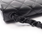 Chanel Shoulder Bag Quilted Single Flap Plastic Chain Black Caviar