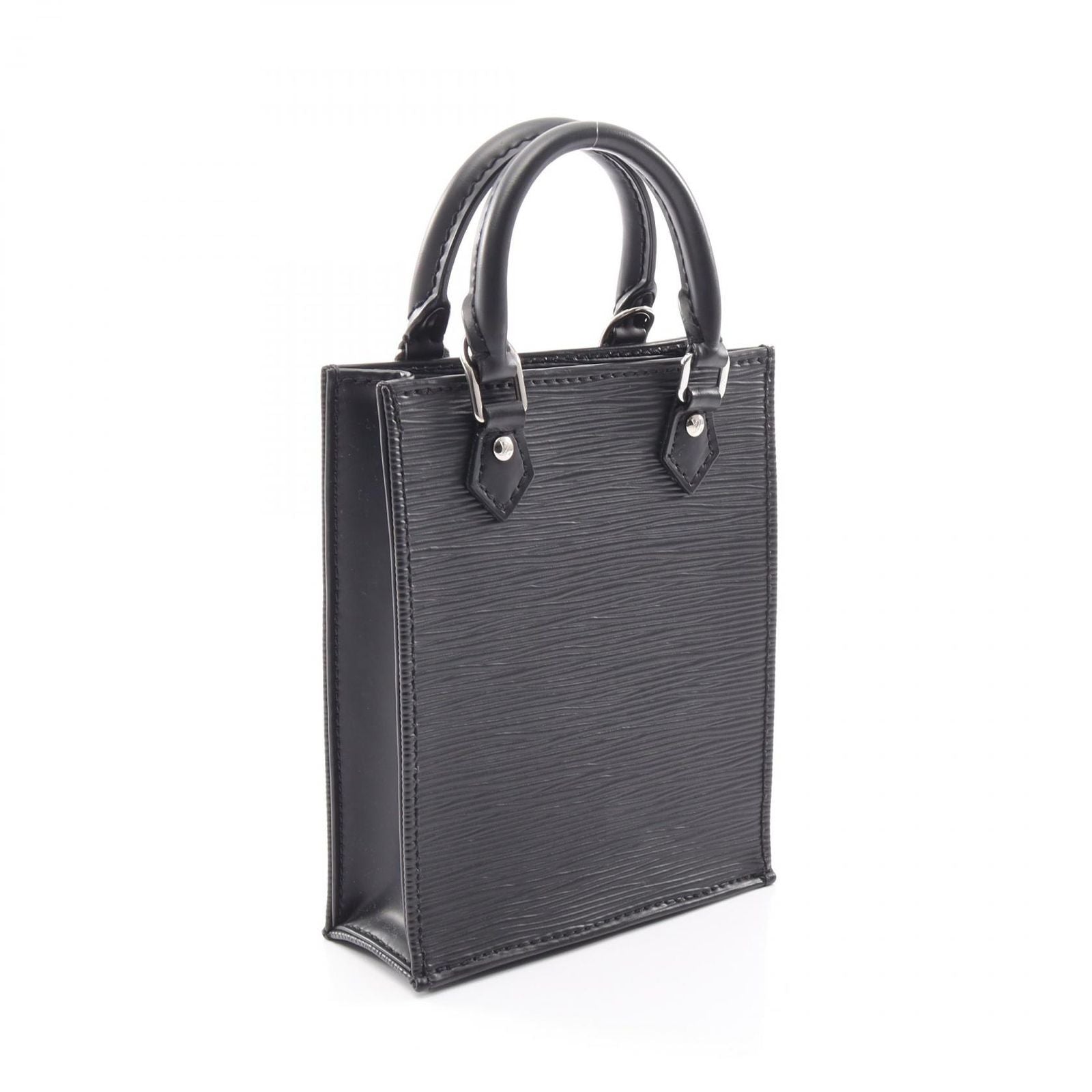 Louis Vuitton Handbag Petite Sac Plat 2-Way Noir Leather