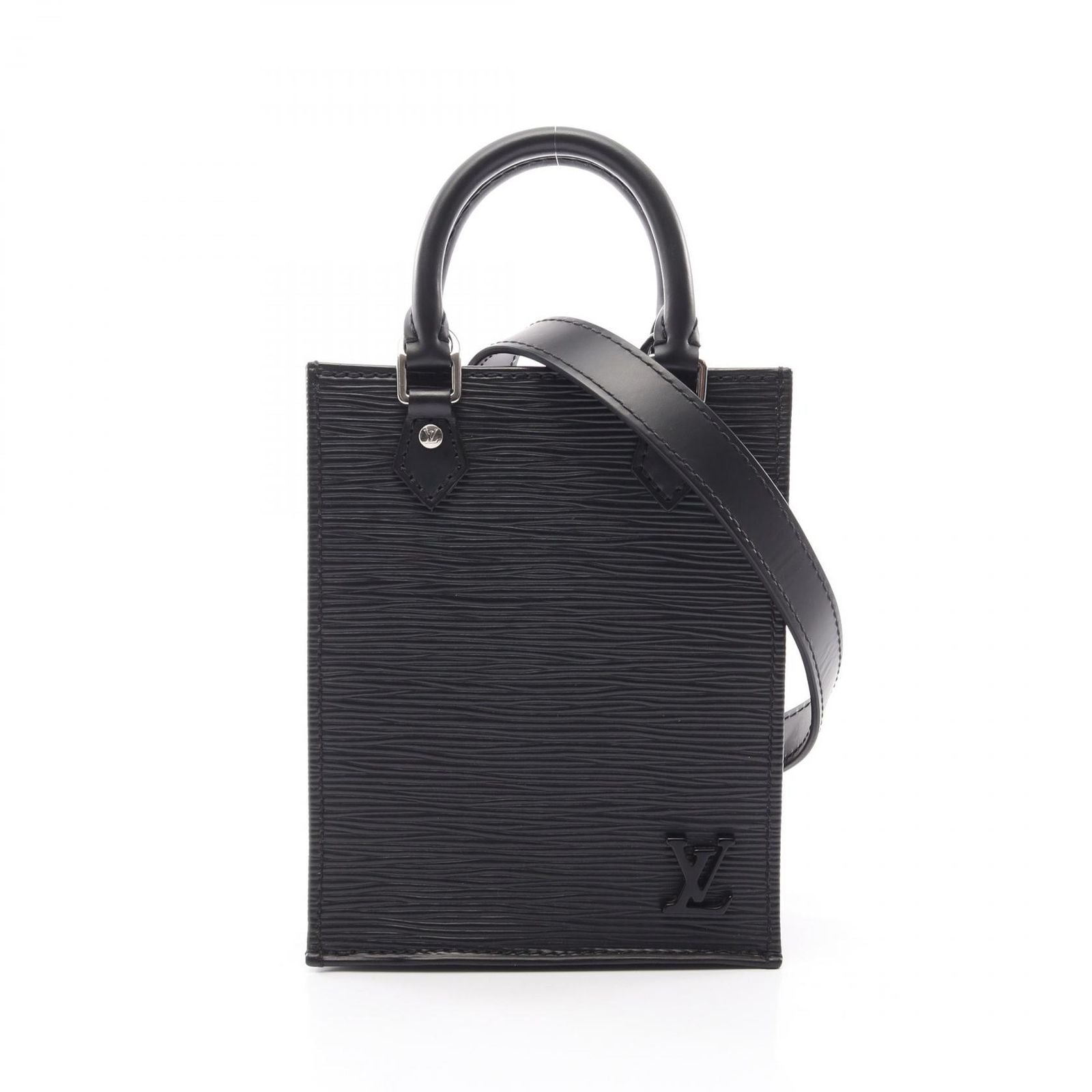 Louis Vuitton Handbag Petite Sac Plat 2-Way Noir Leather