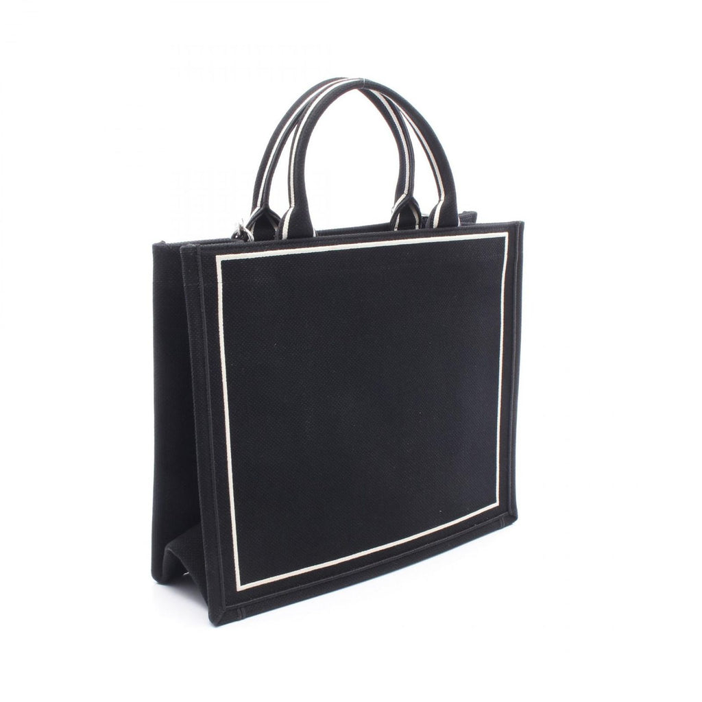 Dior Tote Bag Book 2-Way Black White Canvas