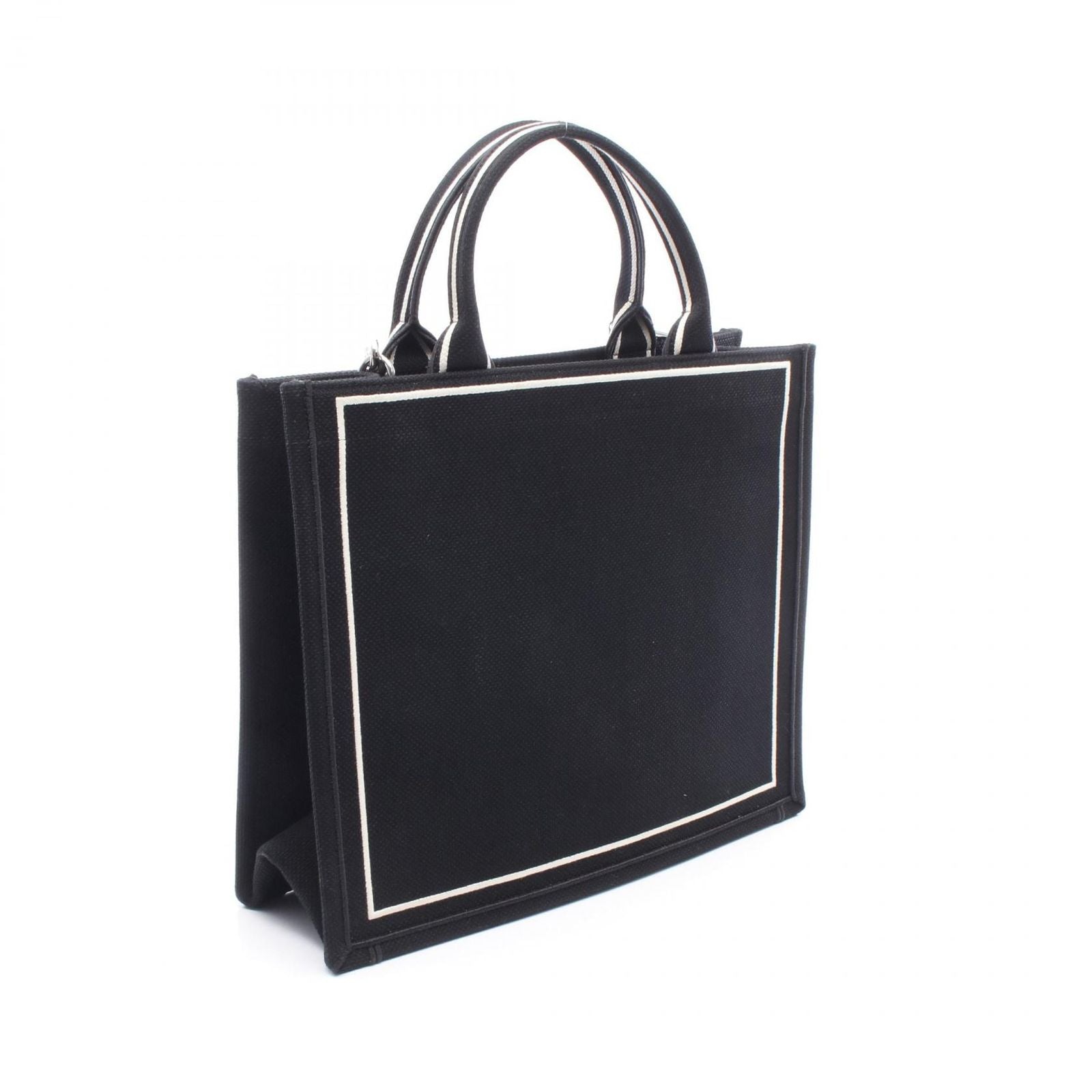 Dior Tote Bag Book 2-Way Black White Canvas