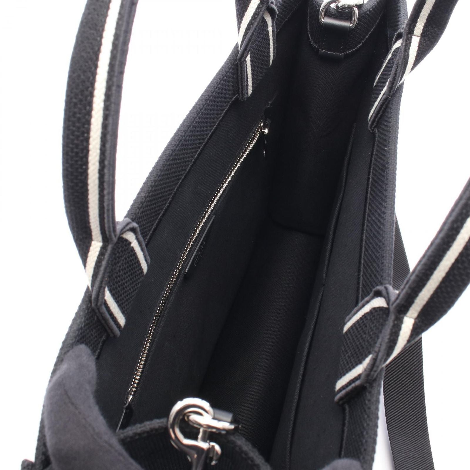 Dior Tote Bag Book 2-Way Black White Canvas