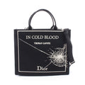 Dior Tote Bag Book 2-Way Black White Canvas