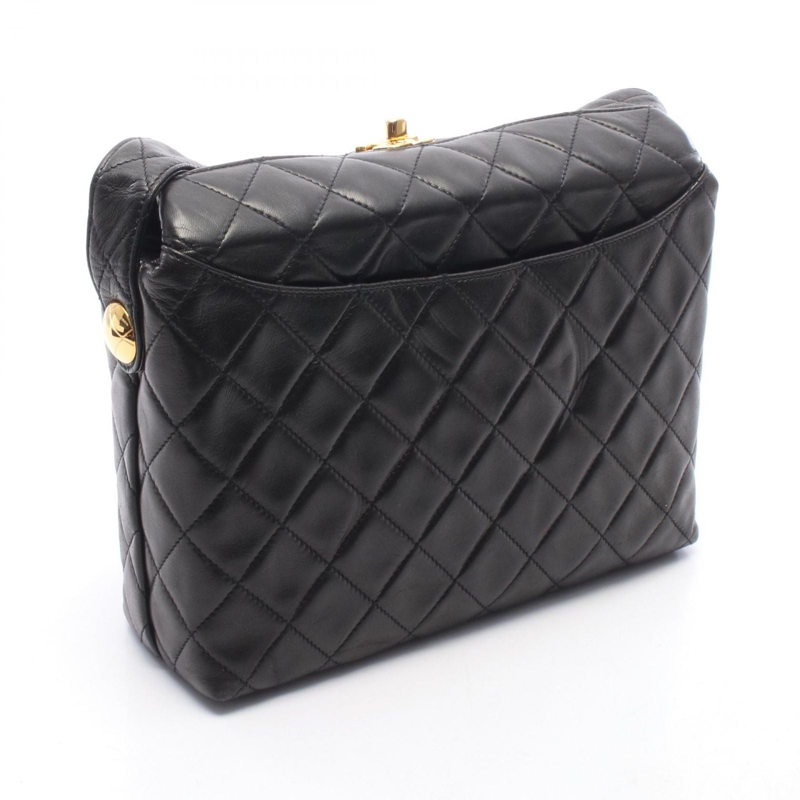 Chanel Shoulder Bag Quilted Black Lambskin