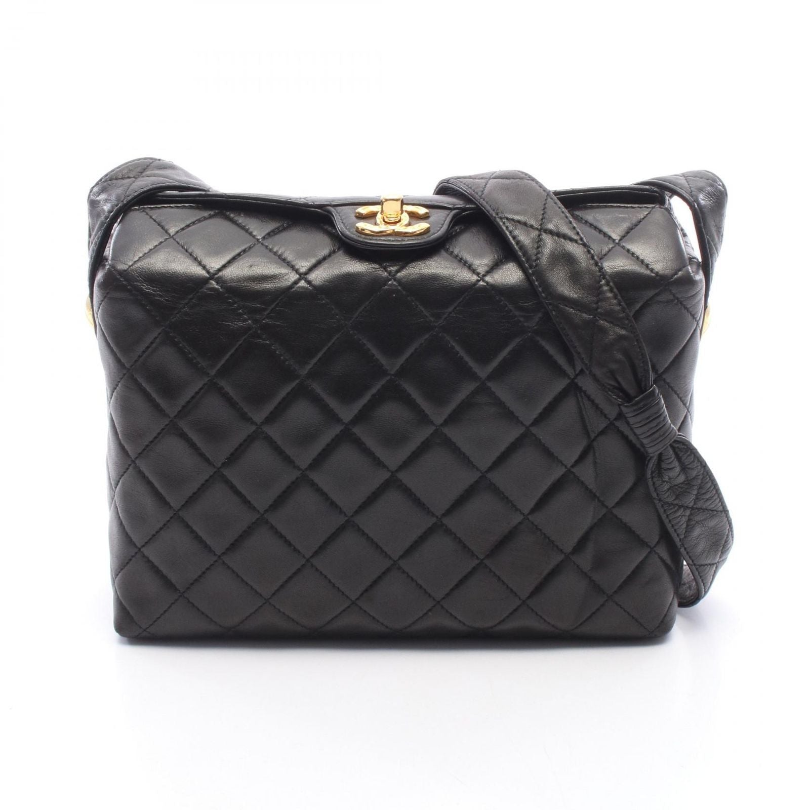 Chanel Shoulder Bag Quilted Black Lambskin