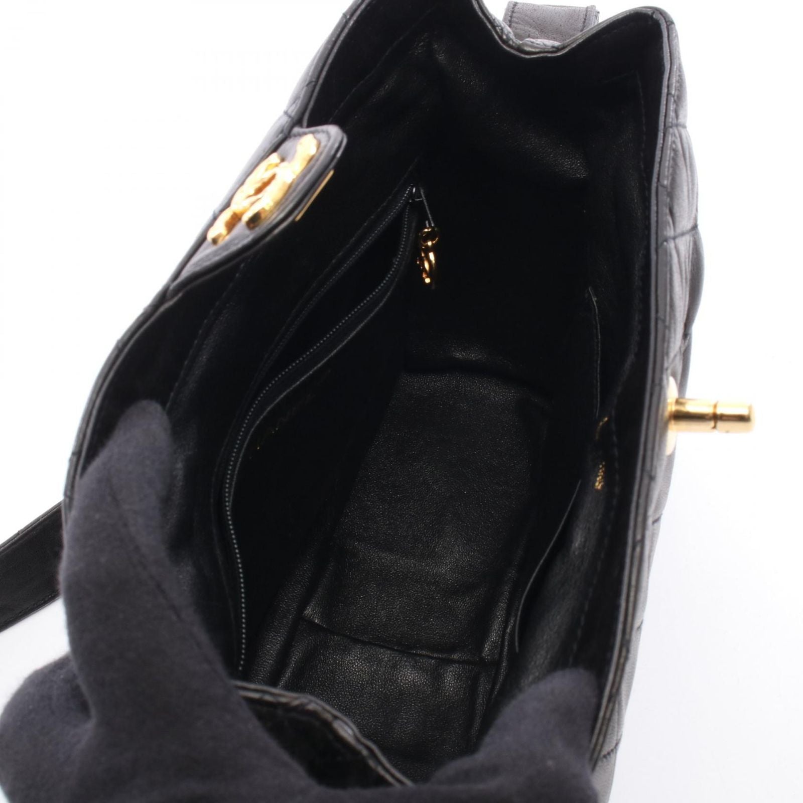 Chanel Shoulder Bag Quilted Black Lambskin