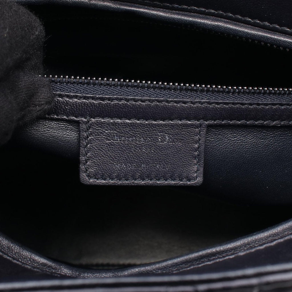 Dior Handbag Lady Dior Large 2-Way Black Leather Lady Dior Cannage Tote Bag