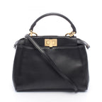 Fendi Handbag Mini Peekaboo 2-Way Black Leather