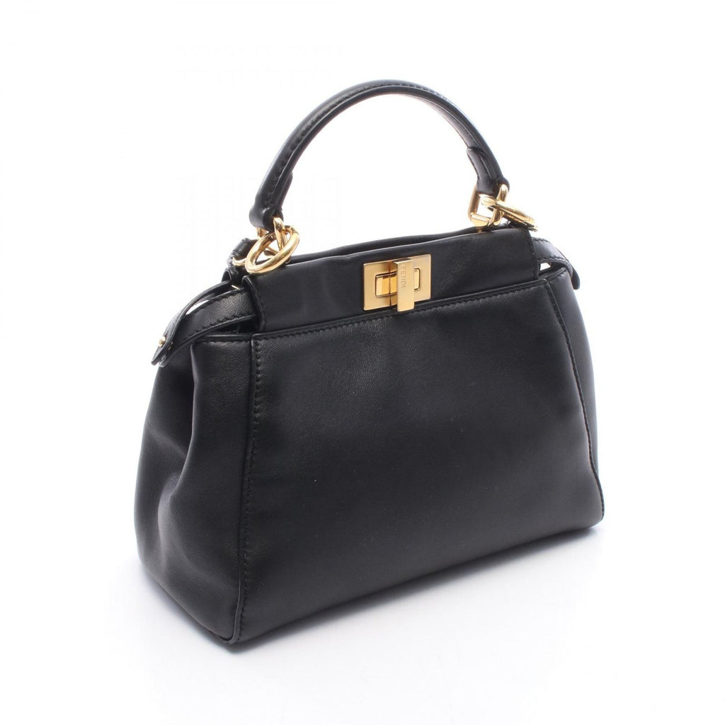 Fendi Handbag Mini Peekaboo 2-Way Black Leather