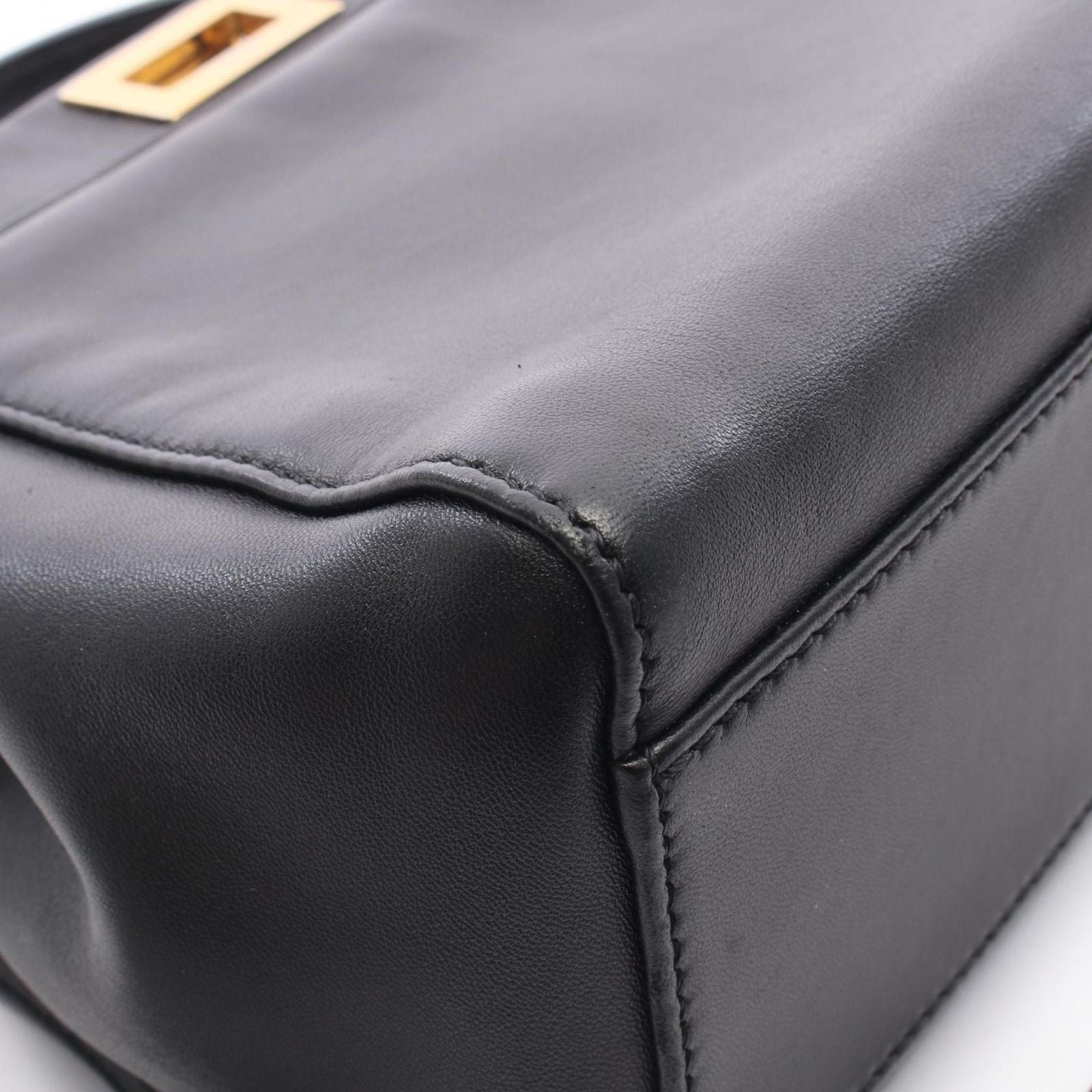 Fendi Handbag Mini Peekaboo 2-Way Black Leather