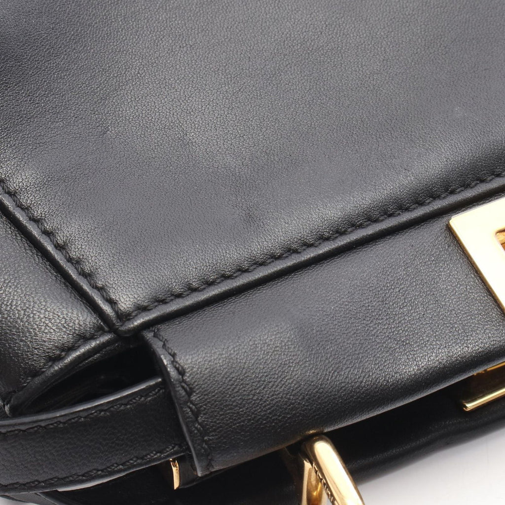 Fendi Handbag Mini Peekaboo 2-Way Black Leather