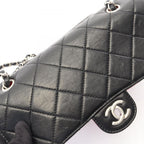 Chanel Shoulder Bag Quilted Single Flap Bicolor Black Red Lambskin Chain