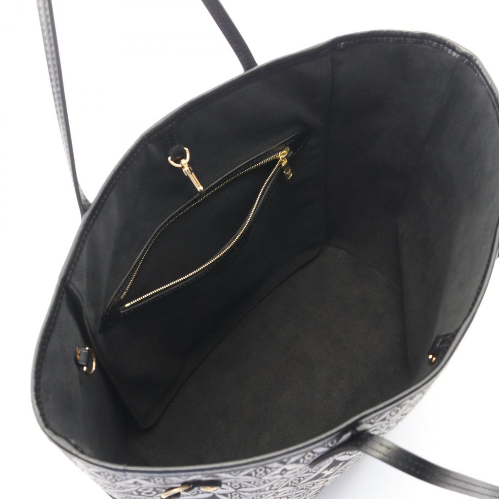 Louis Vuitton Tote Bag Neverfull MM Monogram Jacquard Noir Canvas Leather