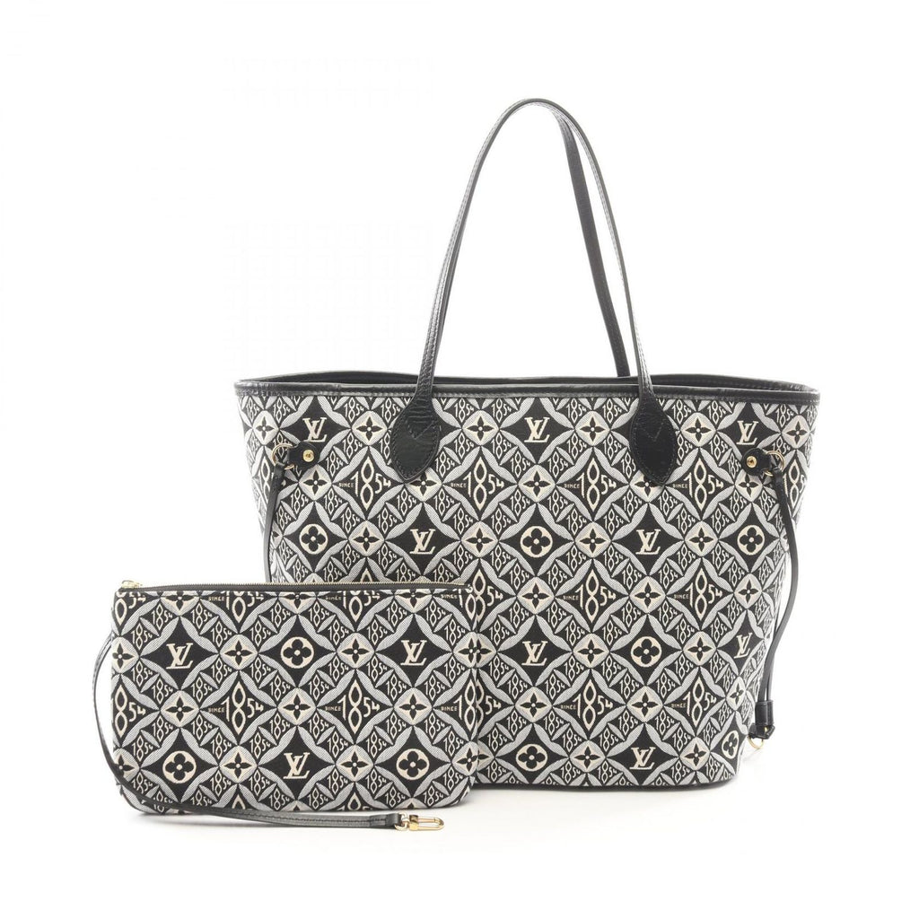 Louis Vuitton Tote Bag Neverfull MM Monogram Jacquard Noir Canvas Leather