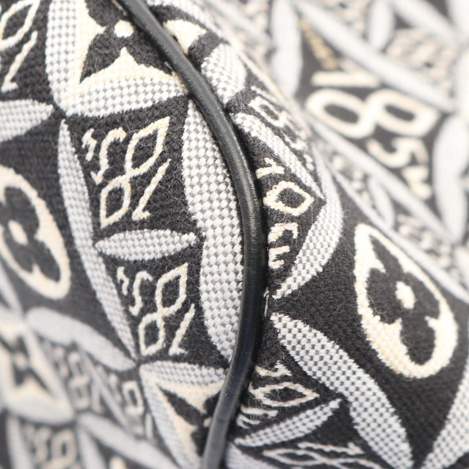 Louis Vuitton Tote Bag Neverfull MM Monogram Jacquard Noir Canvas Leather