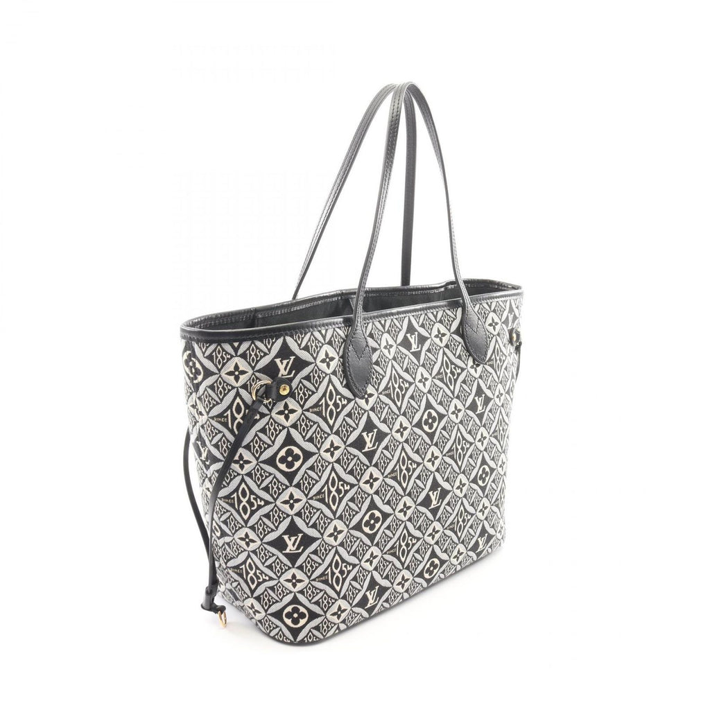 Louis Vuitton Tote Bag Neverfull MM Monogram Jacquard Noir Canvas Leather