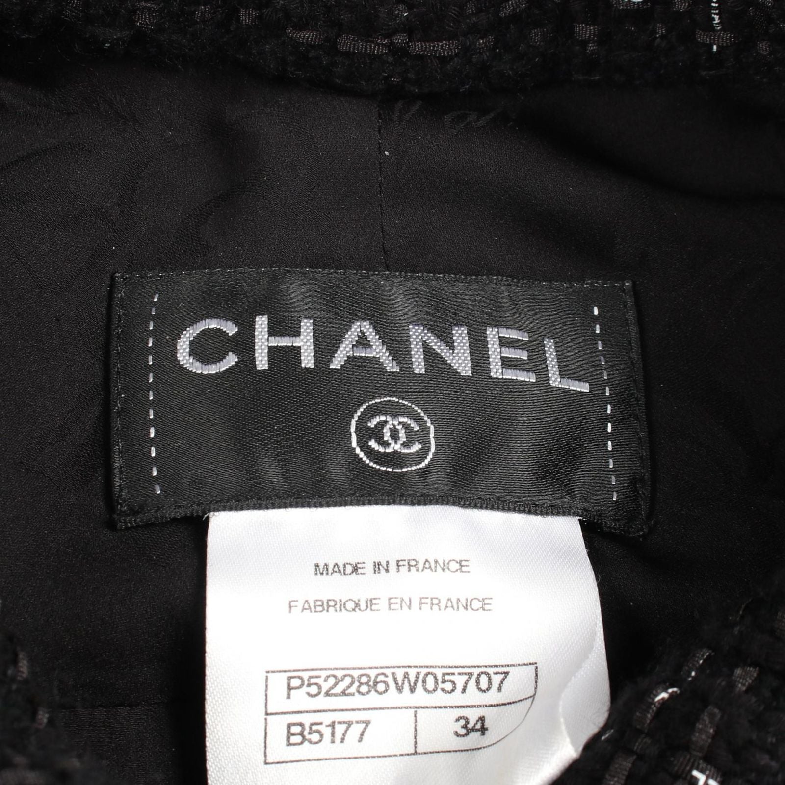 Chanel Dress Bijou Button Tweed Switch Pleated Cotton — view 3