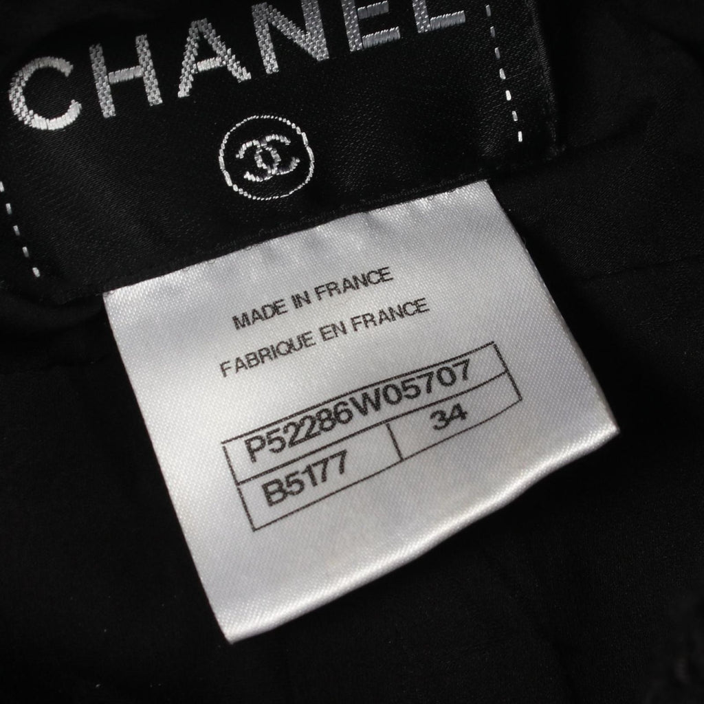 Chanel Dress Bijou Button Tweed Switch Pleated Cotton — view 5