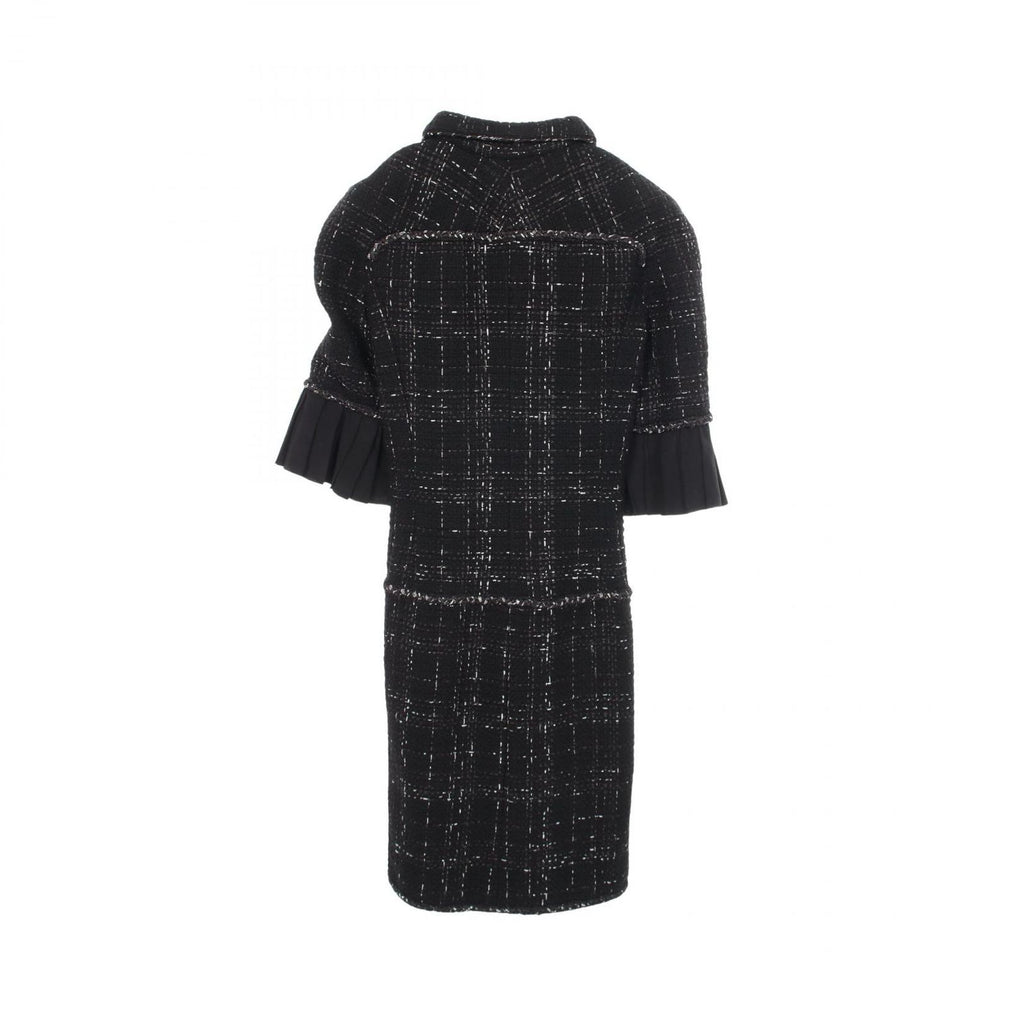 Chanel Dress Bijou Button Tweed Switch Pleated Cotton — view 2