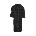 Chanel Dress Bijou Button Tweed Switch Pleated Cotton — view 2