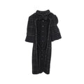 Chanel Dress Bijou Button Tweed Switch Pleated Cotton