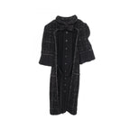 Chanel Dress Bijou Button Tweed Switch Pleated Cotton