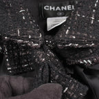Chanel Dress Bijou Button Tweed Switch Pleated Cotton — view 8