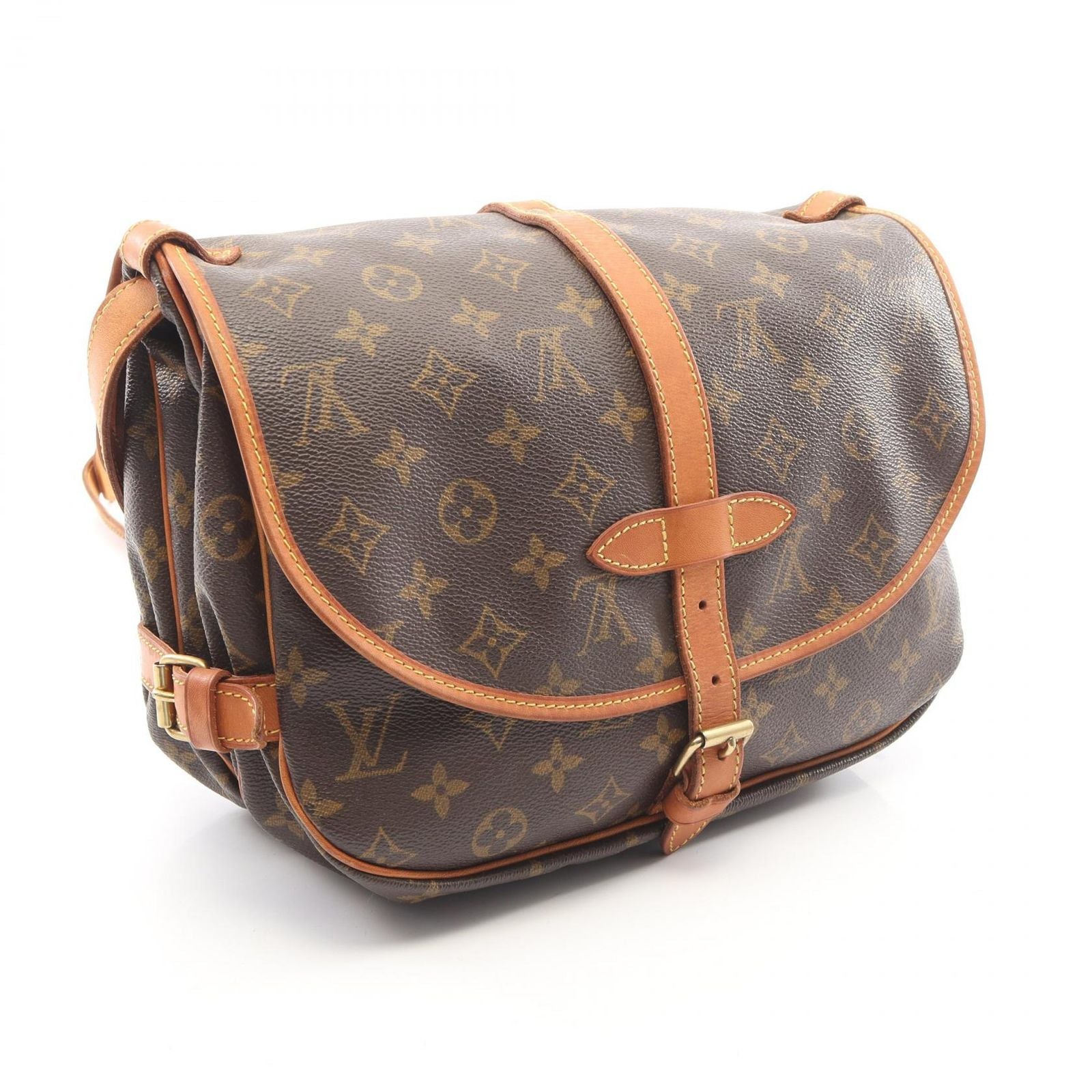 Louis Vuitton Shoulder Bag Saumur 30 Canvas Leather