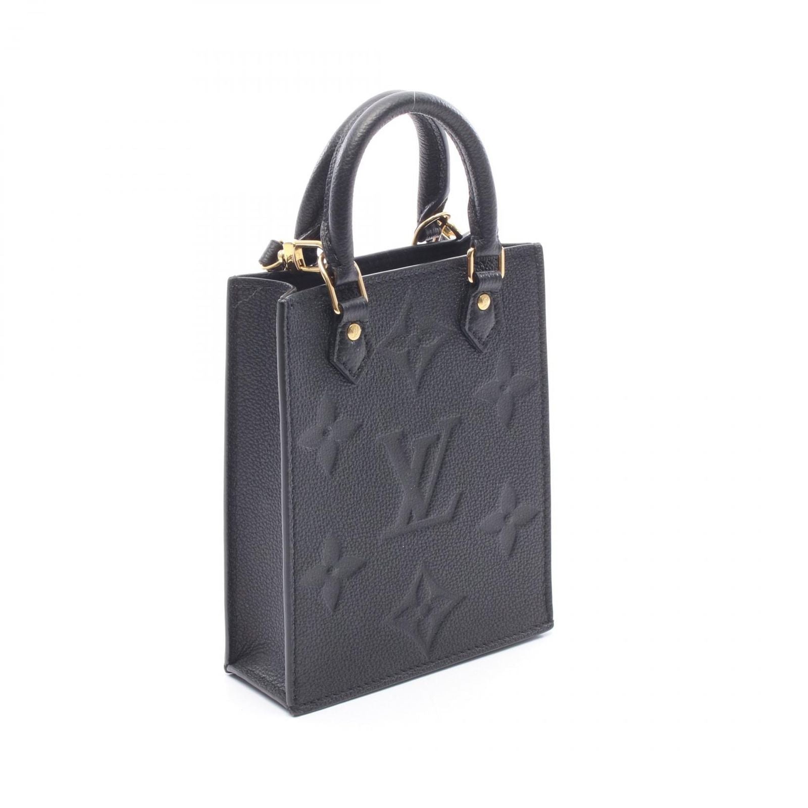 Louis Vuitton Handbag Petite Sac Plat 2-Way Noir Leather