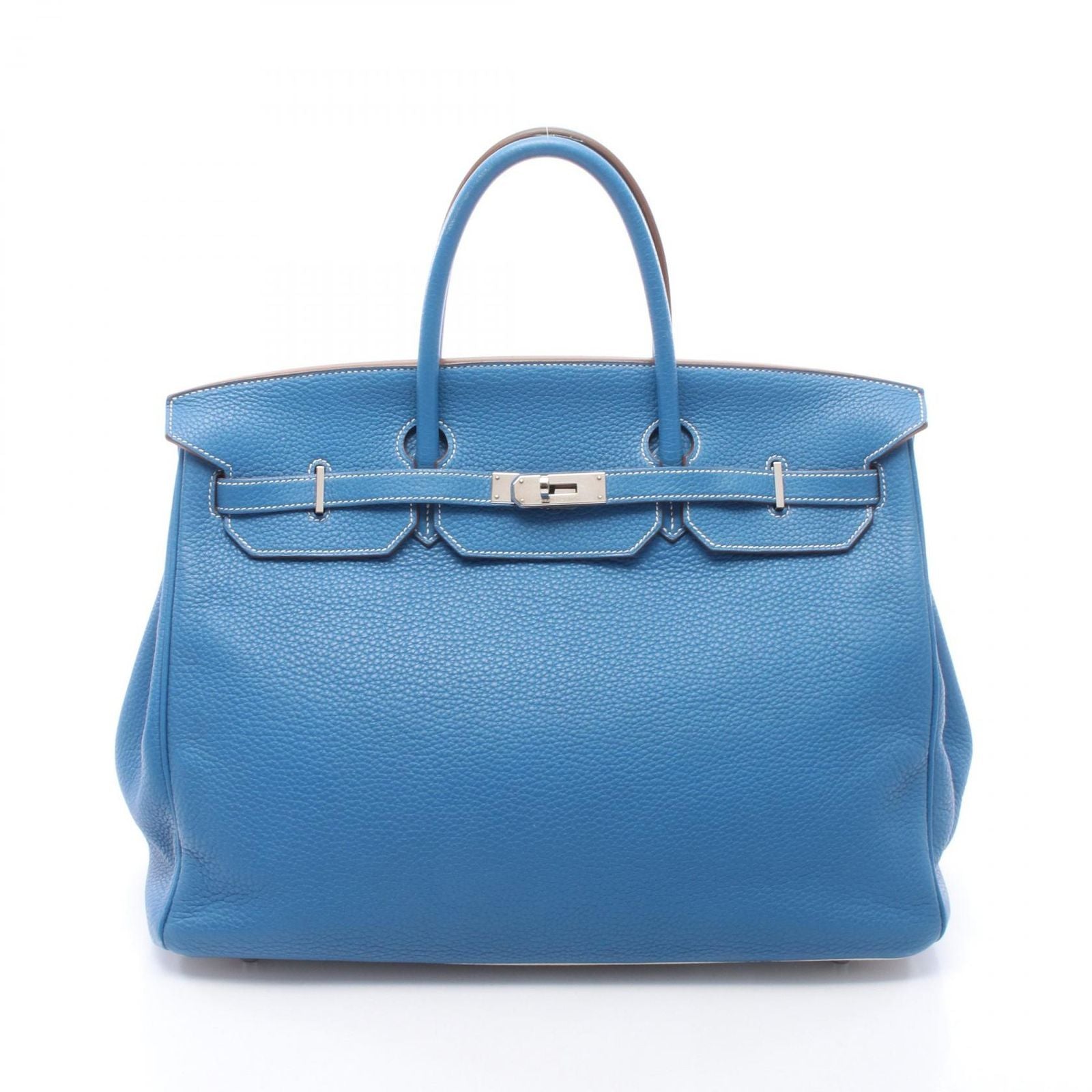 Hermes Handbag Birkin 40 Verso Mykonos White Leather