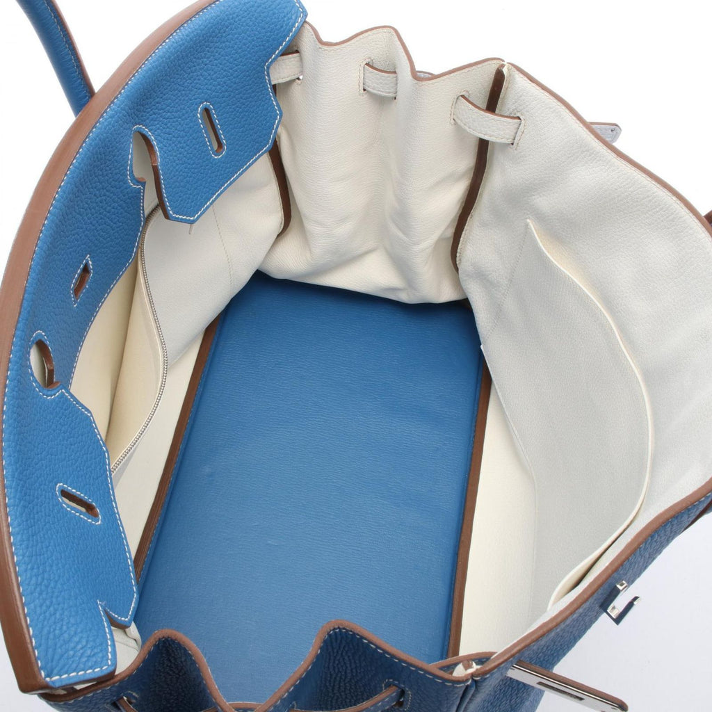 Hermes Handbag Birkin 40 Verso Mykonos White Leather — view 3