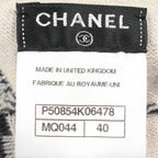 Chanel Cardigan Floral Neck White Cashmere — view 5
