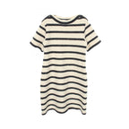 Dior Dress Border Short Sleeve Cotton Wool