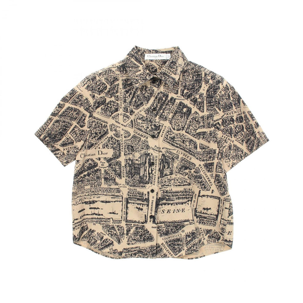 Dior Allover Pattern Short Sleeve Cotton Shirt
