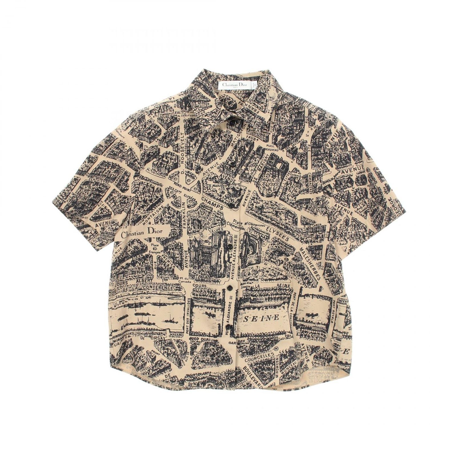 Dior Allover Pattern Short Sleeve Cotton Shirt
