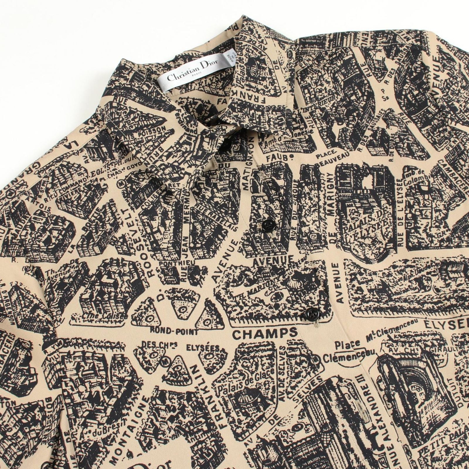 Dior Allover Pattern Short Sleeve Cotton Shirt — view 5