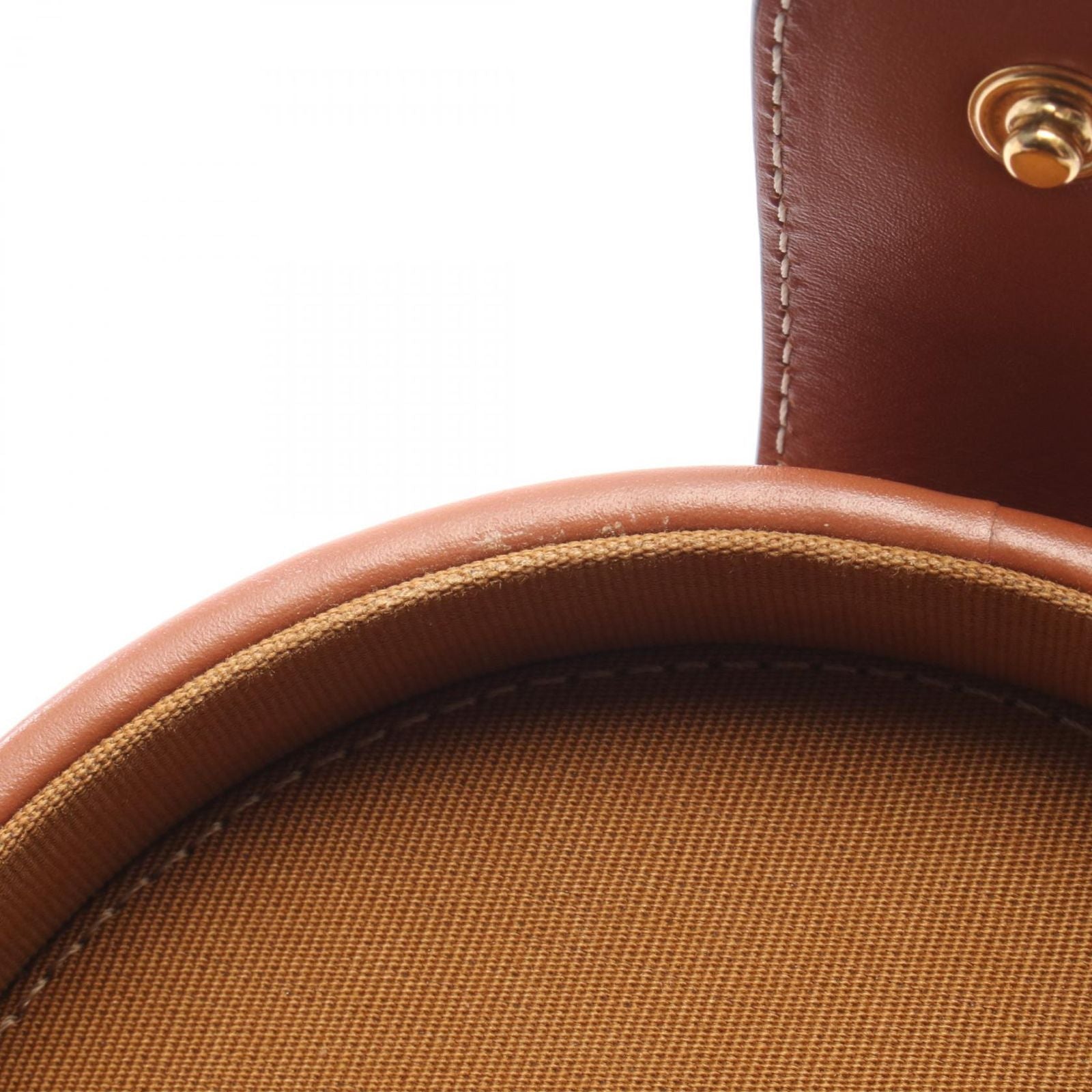 Celine Shoulder Bag Tumble Small Triomphe Black Brown Canvas Leather