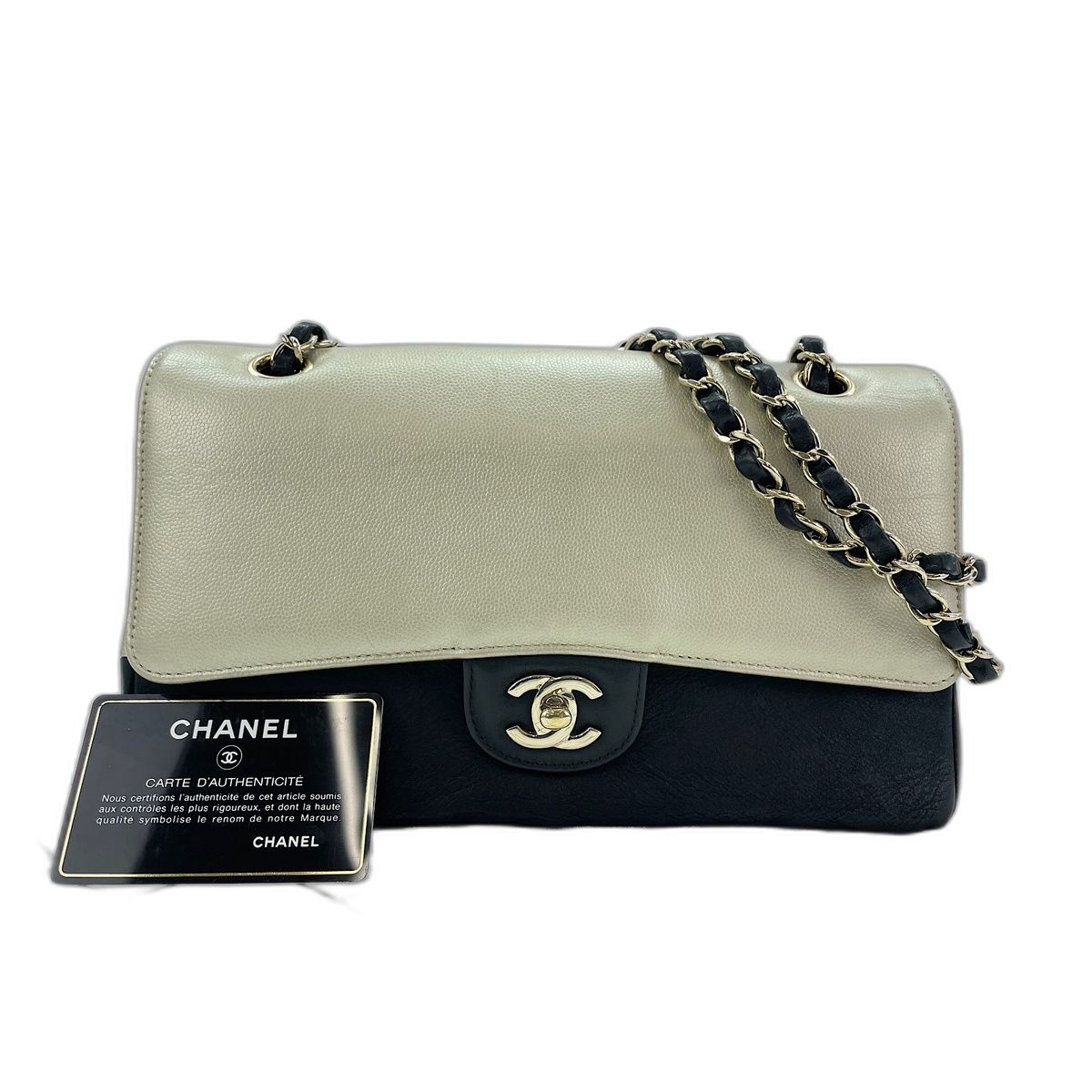 Chanel Shoulder Bag Classic Bicolor Double Flap