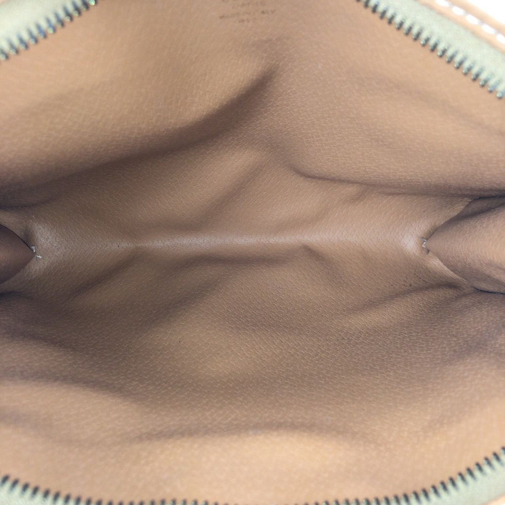 Celine Vintage Macadam Brown Gold Leather Clutch Bag