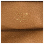Celine Vintage Macadam Brown Gold Leather Clutch Bag