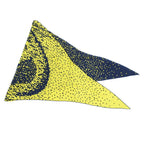 Hermes Heaven Losange GM Scarf Shawl Navy Yellow Cashmere Silk